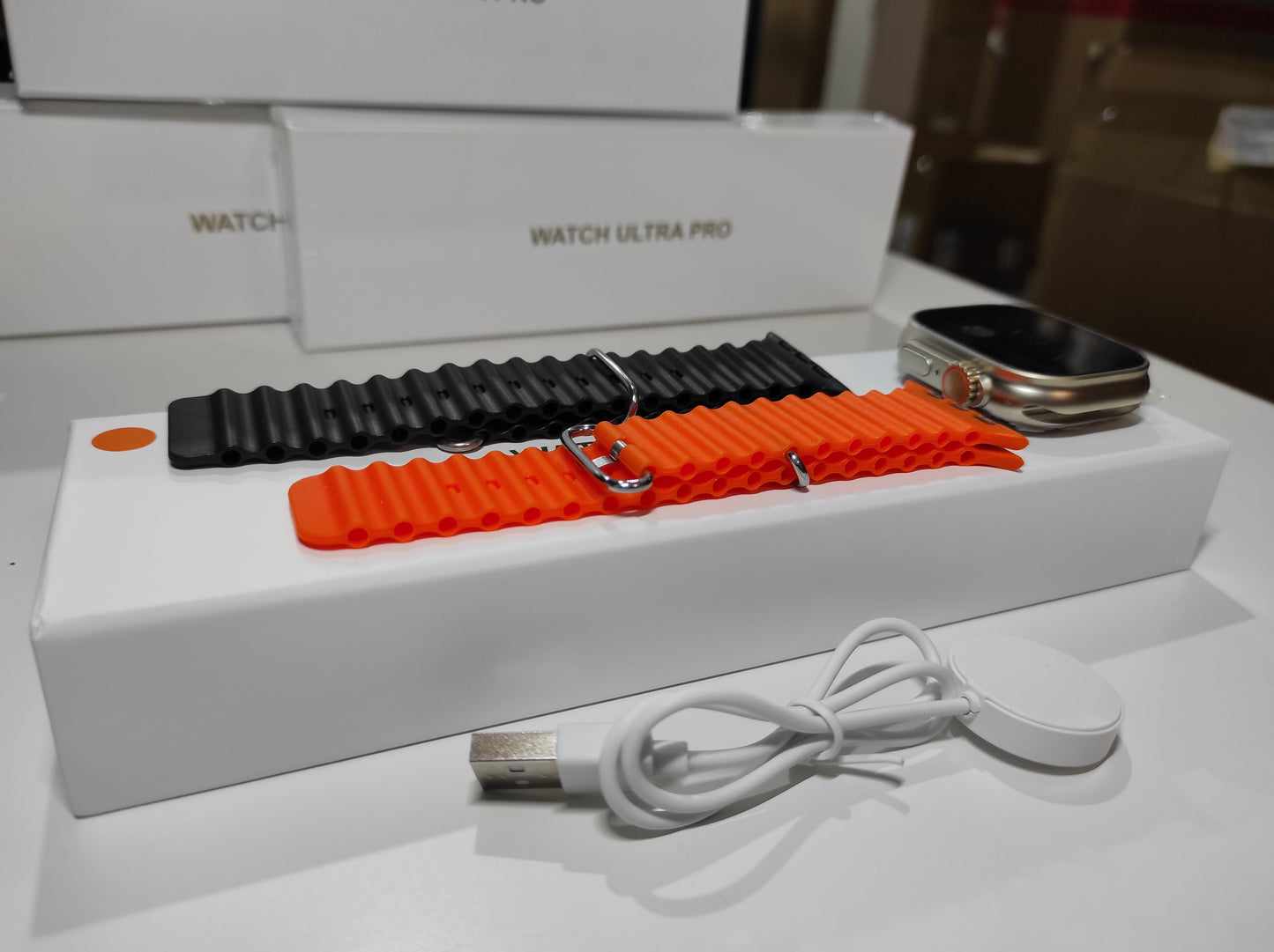 Smartwatch Ultra Pro con 2 correas ( negro + naranja ) - additional image 5