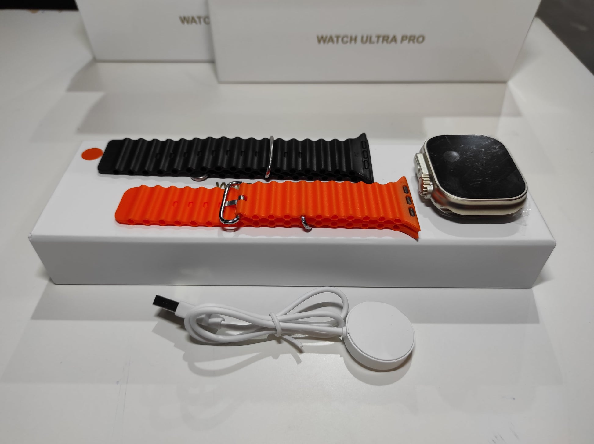 Smartwatch Ultra Pro con 2 correas ( negro + naranja  ) - additional image 6